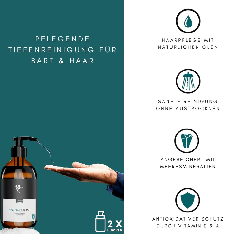 SEA SALT SHAMPOO | DAS MILDE MEERSALZ SHAMPOO FÜR HAARE & BART 250ml